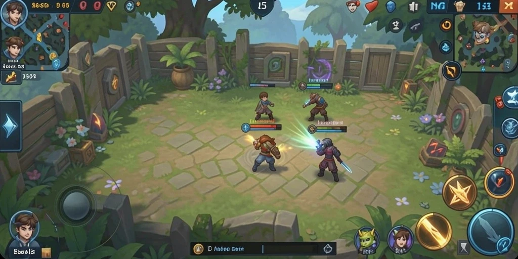 Visual yang memukau dari dunia game RAJAMPO yang luas.